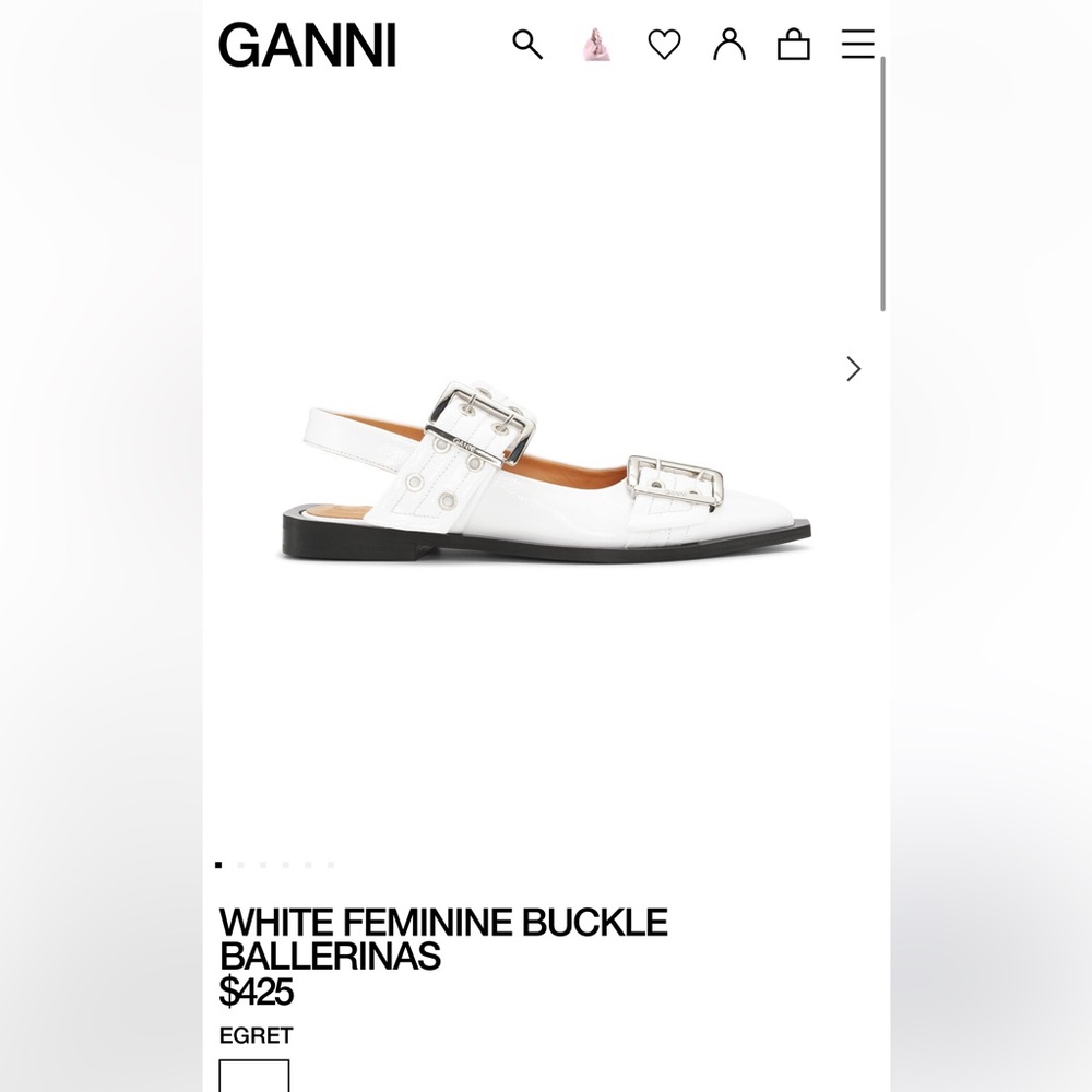 Ganni Buckle Flats